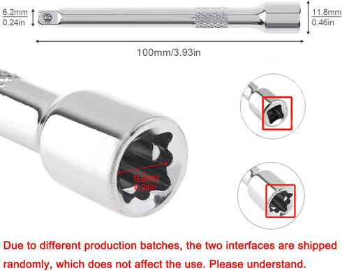 OriGlam 1/4" Drive Extension Socket Wrench Extension, 4-Inch Ratchet Extender Chromed Steel, 1/4 Inch Drive Drive Socket Extension...