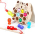 Toddler Montessori Toy Wooden Fishing Game for Kids 1 2 3 Year Old, Preschool Educational Hand Eye Coordination Skill Activity Learning Toy for To...