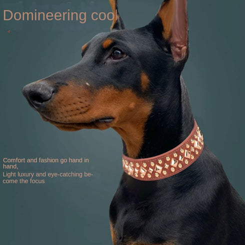 Spiked Dog Collar Soft Pu Leather Mushrooms Rivet Spike Studded Dog Collar Adjustable Puppy Collars (L, Green3)...