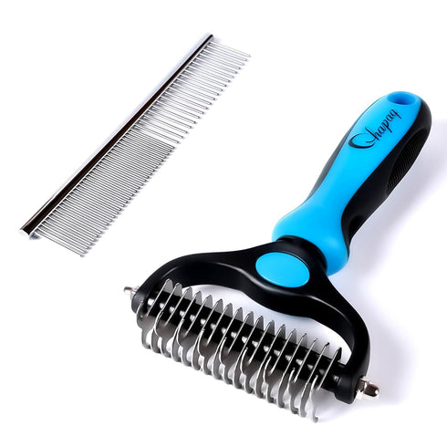 Pet Grooming Brush and Metal Comb Double Sided Long Hair Pet Undercoat Cleaner Knotting Comb for Cats for Dogs and Pet Cats Removes Mats and Lint ...