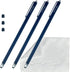 Bundle of 3-Pack 7.3" Extra Long Thin Tip High Precision Universal Capacitive Stylus Pens for Touch Screens and Microfiber Cloth (Black)......