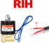 PNEUMATIC 1/4 Inch Electric Solenoid Valve Brass 12V/24V/110V 2 Way High Turn Coil Normally Closed Water 2W025-08 Liquid Air control DC12V...