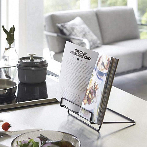 Cookbook Stand Holder for Kitchen Counter,Recipe Book Stand for Reading Hands Free(Black)...