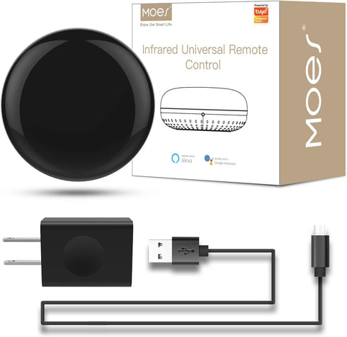 MOES WiFi Smart IR Remote Controller Smart Home Infrared Universal Remote Blaster,One for All Control AC TV DVD CD AUD SAT etc,Compatible with Ale...