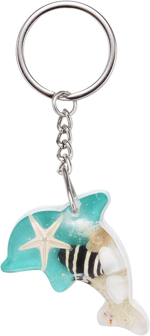 Multicolor Glow in the Dark Seashell Starfish Dolphin Turtle Keychain...