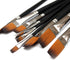 9pcs Flat Pointed Tip Nylon Hair Acrylic Watercolor Brush Artists Paint Brush Set Black...