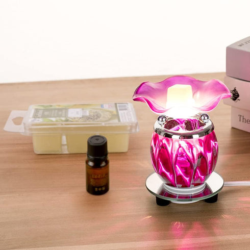 HUNANBANG 1 X Purple Tie Dye Electric Oil Warmer with a Mirrored Base...