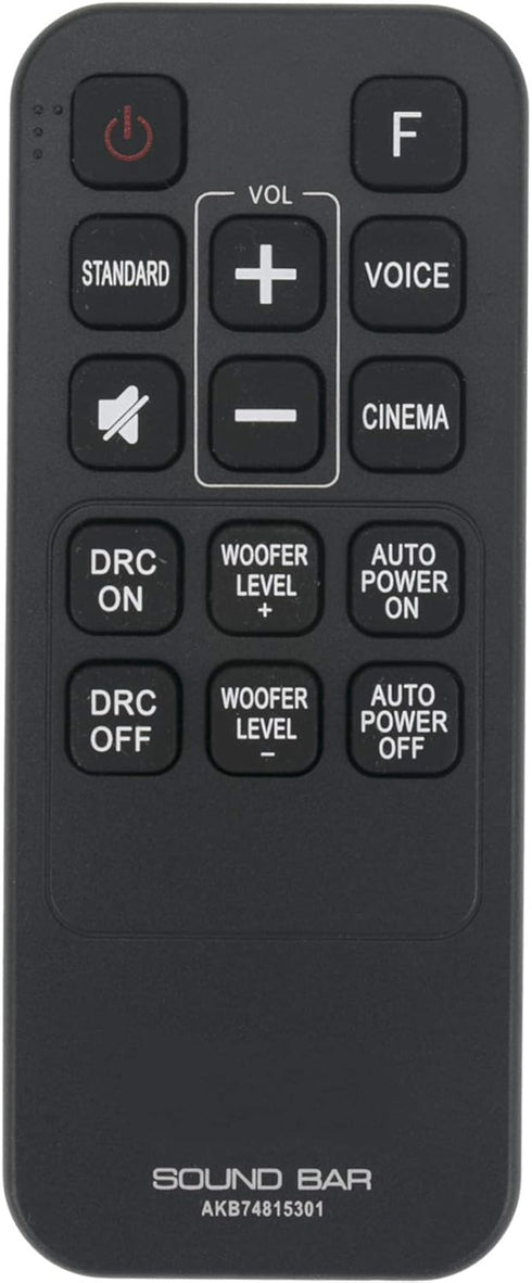 AKB74815301 Sub AKB74815311 Replacement Sound Bar Remote Control fit for LG Soundbar S45A1-D S55A3-D LAS485B LAS453B LAS454B SJ4Y SH3K SPH4B-W SH3...