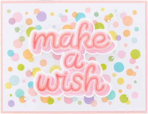 SPELLBINDERS PAPERCRAFTS, INC Spellbinders Stencil-Layered Make A Wish Confetti, Gray...
