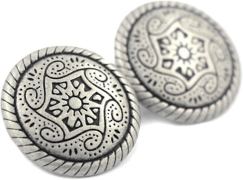 Bezelry 12 Pieces Celtic Mandala Metal Shank Buttons. 20mm(3/4 inch) (Antique Silver)...