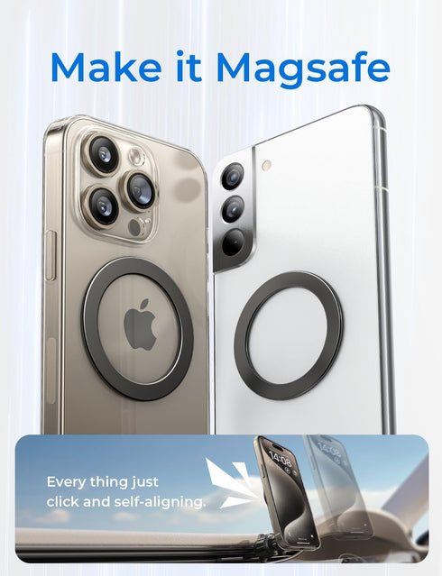 LISEN Ultra-Thin(0.4mm) for Magsafe Sticker, Powerful Magsafe Ring, Magsafe Ring Magnet Compatible with Magsafe Magnetic Wireless Charger for iPho...