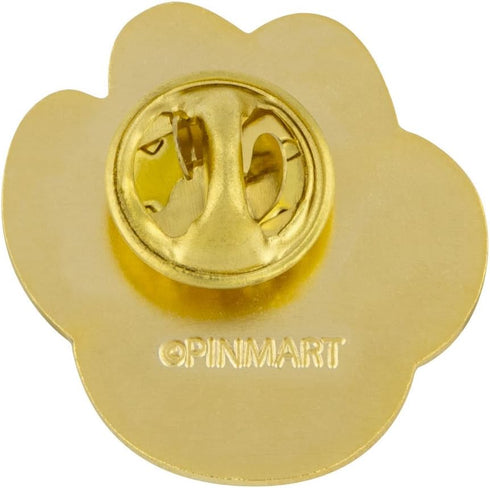 PinMart's Blue and White Animal Paw Print School Mascot Enamel Lapel Pin...