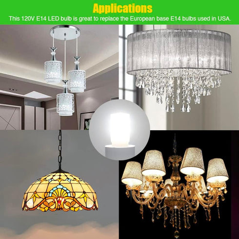 E14 LED Light Bulbs, European Base Refrigerator Bulb for Particular Fridge Freezer Turkish Lamp E14 Socket 120V Daylight White 6000k Non Dimmable ...