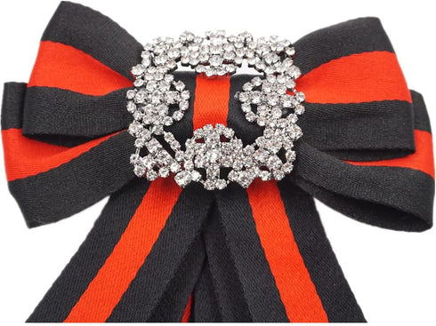 ladies girl bowknot bow tie suit shirt tie pins necktie pin brooch pre-tied ribbon brooches for Christmas (black/SR138)...