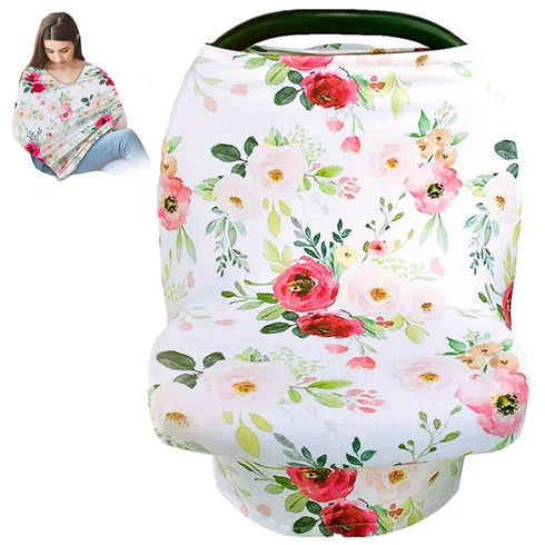 Rquite All-in-1 Car Seat Cover Baby, Carseat Covers for Girl Boy, Stretchy Soft Infant Car Seat Cover, Multi-use Baby Carrier Cover, Car Seat Cano...
