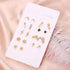 Asooll 9Pairs Star Heart Moon Multiple Stud Earrings set Fashion Stud Earring Set for Women...