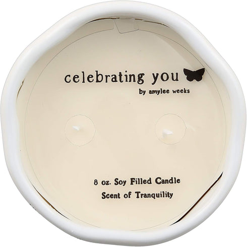 Pavilion Gift Company Friend You Make Life Beautiful - Double Wick Butterfly Candle in Ceramic with 100% Soy Wax & Cotton Wicks - Tranquility Scen...