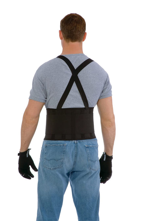 Cordova SB-M Adjustable Back Support Belt with Attached Suspenders, Medium, Black...