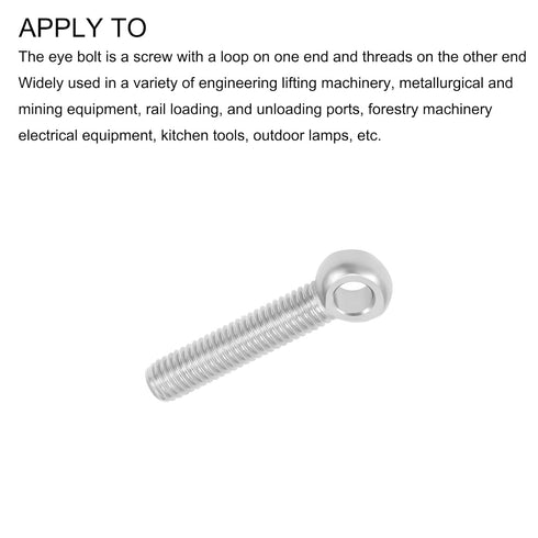 Shoulder Swing Lifting Bolt (M8x40mm) 2Pcs, 304 Stainless Steel Eye Bolts - for Home Renovation, Pipeline Gate Valves Fasteners, Silver...