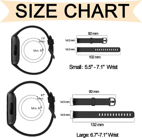 Inspire 3 Bands Compatible with Fitbit Inspire 3 Bands for Men Women, Soft Silicone Sport Wristband Strap Band Bracelets for Inspire 3 (Small:5.5"...