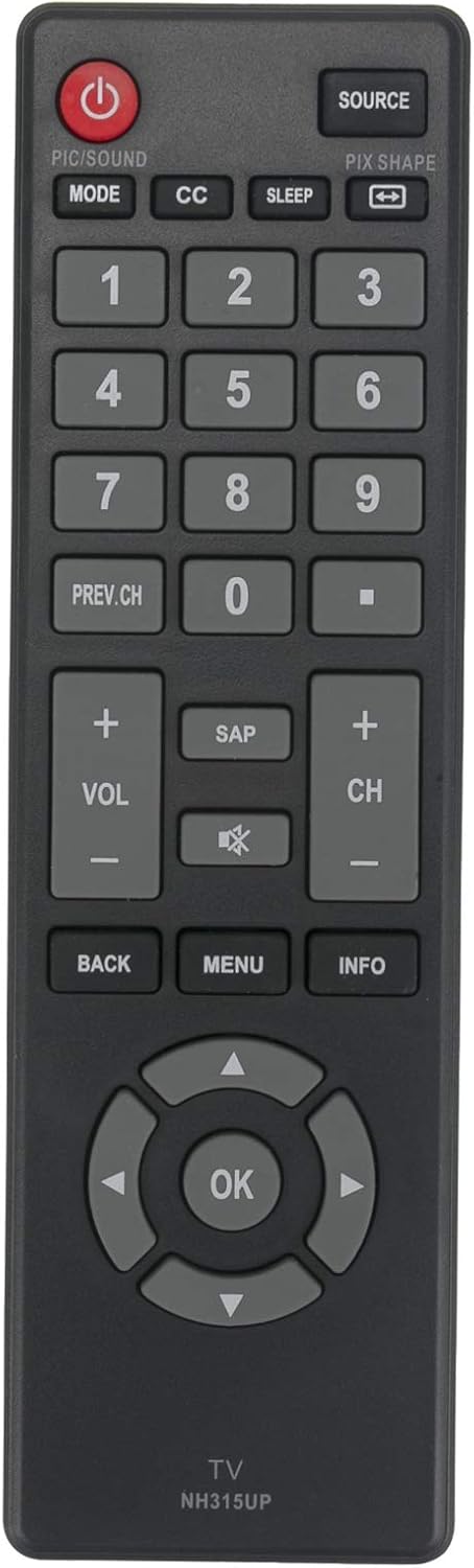 NH315UP Replace Remote Control Work for Sanyo TV FW43D47F FW55D25F-B FW55D25FB FW32D06F FW32D06F-B FW32D06FB FW40D06F FW40D06F-B FW40D06FB FW50D36...