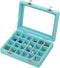 MeJell 24 Slot Velvet Glass Jewelry Box Organizer Rings Earrings Tray Display Storage Case...