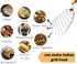 Steel Roasting Roti Jali Wooden Handle with Tong and Pincer Set Roaster,Cooking Rack,Papad Grill,Chapati Grill,Roaster,Food Tong (Round Jali with ...