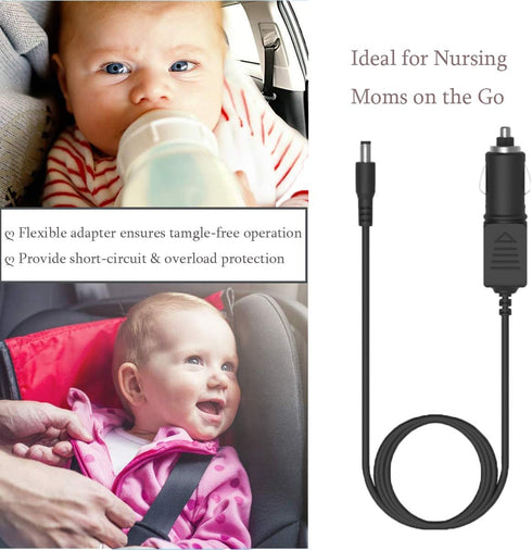12 Volt Car Vehicle Lighter Adapter Compatible with Medela Freestyle Charger, Pump-in-Style Advanced, Spectra S1, S2, 9Plus, Symphony Replacement ...