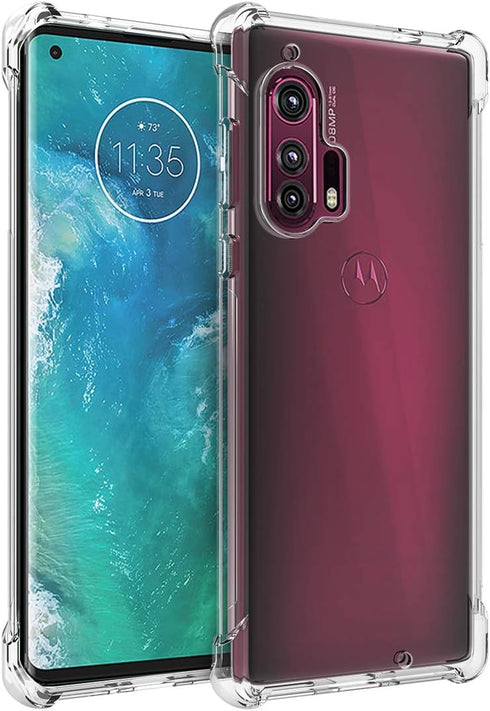 Osophter for Moto Edge Plus Case Clear Moto Edge+ Case Transparent Reinforced Corners TPU Shock-Absorption Flexible Cell Phone Cover for Motorola ...