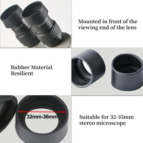 AUNMAS 2PCS Eyepiece Cover, Binocular Eye Cups Binocular Eye Cups Replacement Guard Soft Rubber 36mm Diameter Stereo Microscope Accessory for 32 3...