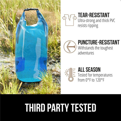 Gorilla Gear Heavy Duty 100% Waterproof IPX 6 Dry Bag, Tear and Puncture Resistant Bags Kayaking Boating Hiking Camping Swimming Water Sports, Lig...