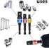 Right Angle Drill Adaptor Impact Drill Bit Extension 4-in-1 Impact Grade Socket Adapter Set Cr-V 1/4" 3/8" 1/2" Angle Drill Attachment Tools for H...