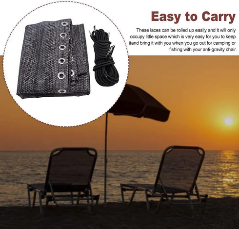 CALIDAKA Zero-Gravity Chair Replacement Fabric,63" x 17" Recliner Mesh Canvas,Lounge Chair Fabric with Ropes,an-ti-Gravity Folding Lounge Repair C...