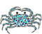 TTjewelry Elegant Silver-Tone Crab Brooch Pin Blue Rhinestone Crystal Jewelry...