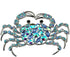 TTjewelry Elegant Silver-Tone Crab Brooch Pin Blue Rhinestone Crystal Jewelry...