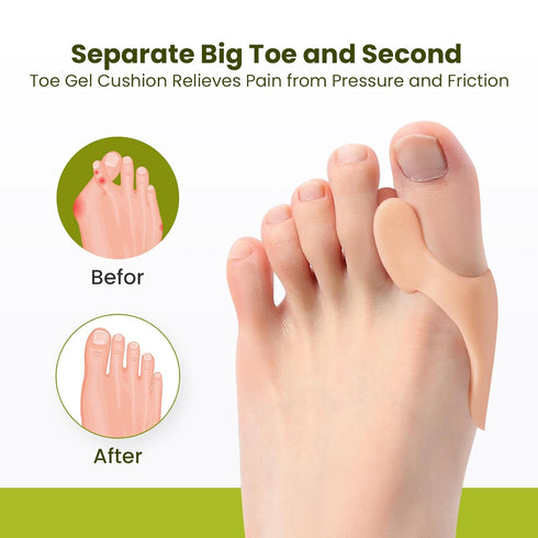 Bukihome Bunion Cushion Protector - 8 Packs Bunion Corrector Pads for Big Toe, Gel Shield for Foot Pain Relief, Calluses, Corns, Friction, and Pre...