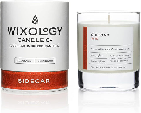 Wixology Cocktail Inspired Bourbon Candle - Sidecar Scent - Coconut and Soy Blended Wax - Hand Poured in Re-Usable Rocks Glass - Made in Kentucky ...