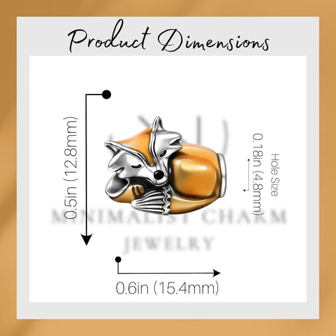 Fox Charm, Mother's Day Gifts, Designer Charms, Sterling Silver Charm, Baby Fox Charm,Animal Charm, Pet Charm...