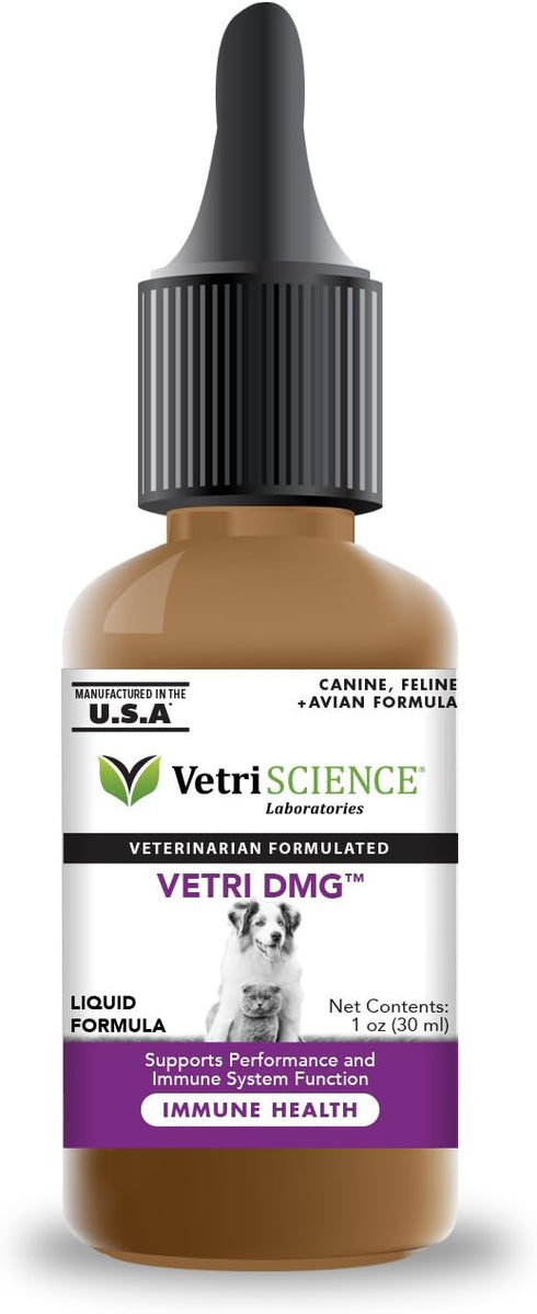 VETRISCIENCE Vetri DMG Liquid, 30mL Dropper - Supports Immune System, Stamina, Skin Irritation, Watery Eyes, and Performance for Dogs and Cats...