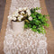 Burlap and Lace Table Runner for Rustic Wedding Decorations 12X42 Inch...