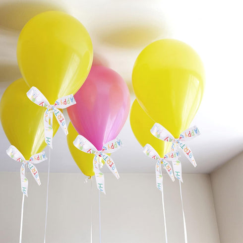3 Rolls Happy Birthday Ribbon Roll Wide Satin Ribbon Happy Birthday Balloons Ribbon Wrapping Ribbon for Party Decoration...