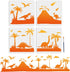 4pcs Dinosaur Jurassic Stencils 44×11inch Splicing Large Tyrannosaurus Rex Stegosaur Templates with Paint Brush Pterosaur Coconut Tree 11.8×11.8in...