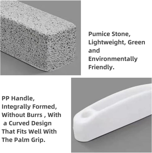 Pumice Stone Toilet Cleaning Brush with Handle Toilet Bowl Cleaner Hard Water Ring Remove for Bath Pool Kitchen Household Cleaning (3 Pack)...