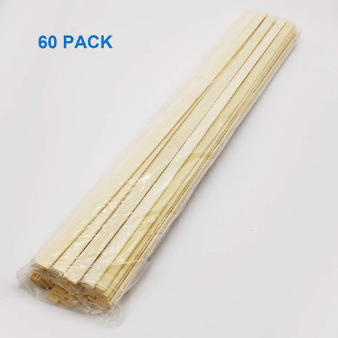 Worown 60 Pcs 15.7 Inch Strong Natural Bamboo Sticks, Wood Craft Sticks, Extra Long Sticks, 9.5 mm Width Wood Strips for Craft Projects...