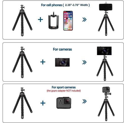 Phone Tripod, Portable Flexible Tripod for iPhone Android Cell Phone with Remote and Universal Clip, Small Tripode iPhone Stand Camera Holder for ...