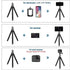 Phone Tripod, Portable Flexible Tripod for iPhone Android Cell Phone with Remote and Universal Clip, Small Tripode iPhone Stand Camera Holder for ...