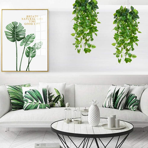 Whonline Fake Plants Hanging 4pcs Artificial Vines Fake Pothos 3.6FT for Living Room Indoor Outdoor Decor (No Baskets)...