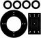 Multi-purpose Gasket Kit Including One 1-Gang, One Round & Four Lamp holder Gaskets, Polybag...