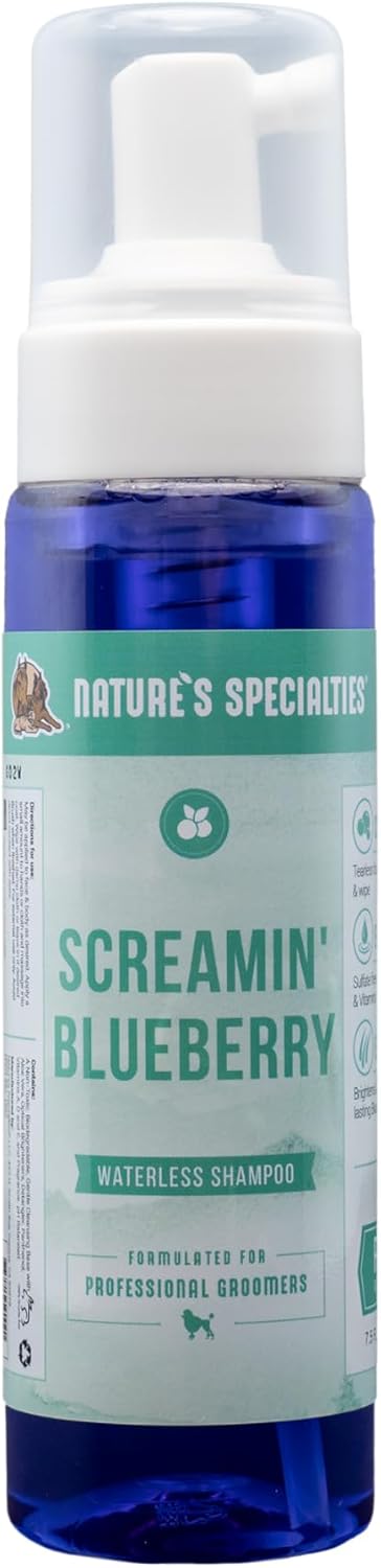 Nature's Specialties Screamin' Blueberry Dog Gentle Facial Wash for Pets, Natural Choice of Professional Groomers, Optical Brightener, Made in USA...
