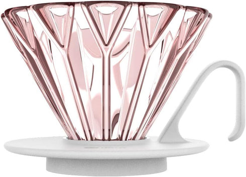 ElephantNum HERO Petal Glass Coffee Dripper V60 Barista Pour Over Hand Drip Brewer Pink...